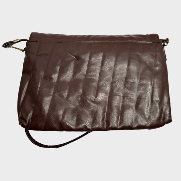 Vintage Brown Handbag Clutch with Strap - Picture 2 of 14